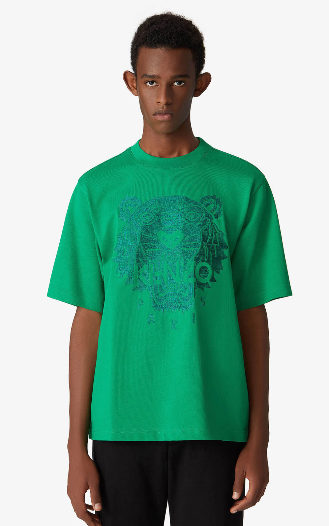 T Shirt Kenzo Oversize Tiger Homme Vert | MKDR-71926